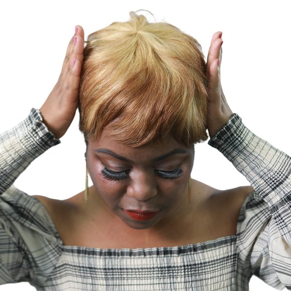Short Human Hair Wigs Pixie Cut Wig for Black Women Short Wigs Human Hair Natural Color Pixie Wigs Wear and Go Glueless Full Machine Made Human Hair Wigs (4/27)