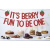 It's Berry Fun to be One Banner, Strawberry 1st Birthday Decorations, Berry Sweet One Baby Shower Decoration, First Baby Girls One Year Old Birthday Party Supplies Red Green