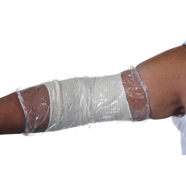 PICC Line Shower Cover Sleeve Protector - 7 pack - Small - Waterproof multipurpose guard bandage dressing - Upper Arm Elbow & Knee - Built-In Elastic Bands - Fits circumference of 9 to 16 inches
