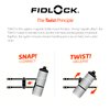 FIDLOCK Twist Uni Base - Universal Magnetic Mechanical Water Bottle Holder - Frame Tubes with a Width of 28–62 mm - Rubber Back for Frame Protection - Fits All Twist Modules