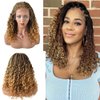 18" Inces Lace Front Box Braided Wigs For BlackWomen Swiss Lace Front Wigs With Baby Hair Micro Syntheic Braid Wigs (#1B/27T Black Mix Blonde)
