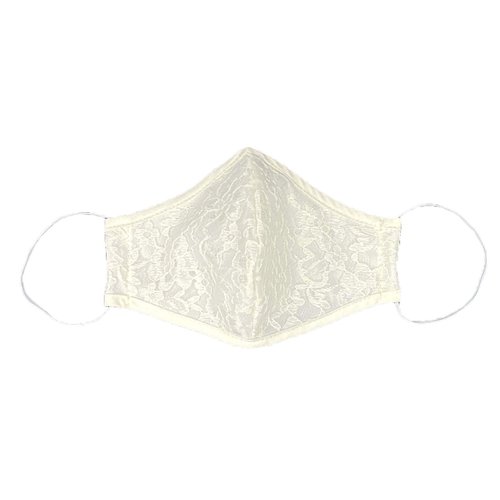 Pink Princess First Communion Face Mask - 100% Cotton Lining Face Cover - Made in USA (Ivory Lace)