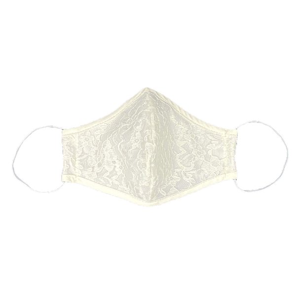 Pink Princess First Communion Face Mask - 100% Cotton Lining Face Cover - Made in USA (Ivory Lace)