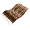 VINBAO Tape in Hair Extensions Human Hair Pu Blonde Real Hair Extensions Color #4 Ombre #27 Caramel Blonde #4 Brown Straight Remy Hair 50g Double Sided Tape in Extension 20pcs (18inch, 4/27/4)