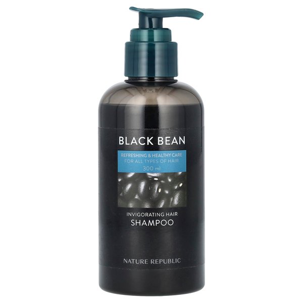Nature Republic Black Bean, Invigorating Hair Shampoo, For All Types of Hair, 10.14 fl oz (300 ml)