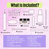 MEFA Dip Powder Nail Kit with Portable Electric Nail Drill, Summer Glitter Shimmery Hot Pink Pastel Violet Neon Orange 32 Colors Dipping Powder Liquid Set Bright Shades French Nail Art Manicure Salon