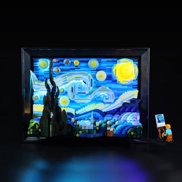 Bourvill LED Light Kit for Lego Vincent Van Gogh 21333 - Compatible with Lego The Starry Night 21333 Building Blocks - Standard Version (Lights Kit without Model)