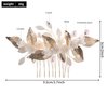 Handmade Ceramic Flower Wedding Hair Accessories for Women Rhinestone Pearl Gold Alloy Leaf Wedding Hair Comb Bridal Jewelry Trendy Wedding Headpiece for Bride