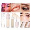 2PCS Liquid Highlighter&Blush, Contour Stick Makeup Highlighter for Face, Lightweight Glotion, Waterproof Luminous Lotion, Silky Smooth Glitter Highlighter Makeup Stick, Multi-Use Body Shimmer