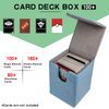 Dmoicols Sparkly Card Deck Box Holds 100+ Single Sleeved Cards,Leather Card Storage Case,MTG Commander Deck Box with 2 Dividers fit TCG CCG Magic Cards Vertical (Sparkly Light Blue Point)