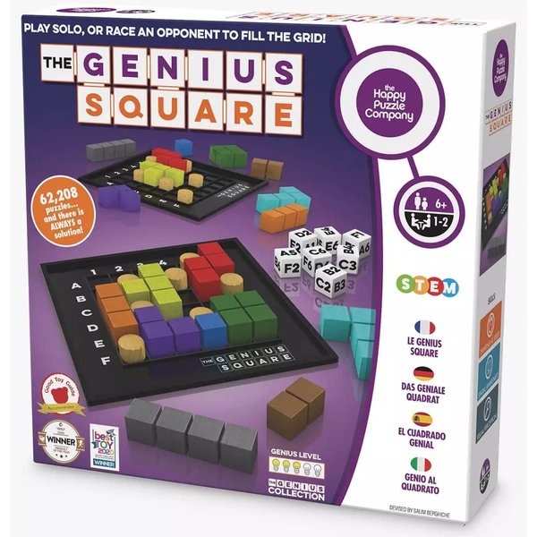 The Genius Square – Game of the Year Award Winner! 60000+ Solutions STEM Puzzle Game! Roll the Dice & Race Your Opponent to Fill The Grid by Using Different Shapes! Promotes Problem Solving Training