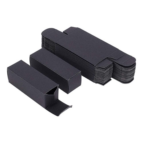 BENECREAT 50 Pack 3.4x1x1 inch Black Kraft Paper Lipstick Box Lip Balm Kraft Box for Birthday Festival, Wedding Valentine's Day, Festival Gift Packaging