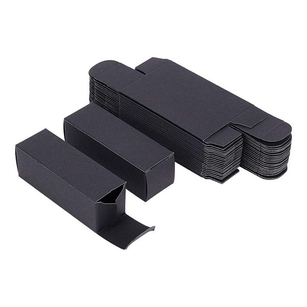 BENECREAT 50 Pack 3.4x1x1 inch Black Kraft Paper Lipstick Box Lip Balm Kraft Box for Birthday Festival, Wedding Valentine's Day, Festival Gift Packaging