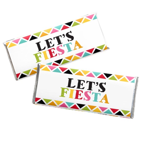 Let's Fiesta - Candy Bar Wrapper Mexican Fiesta Party Favors - Set of 24