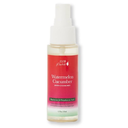 100% PURE Watermelon Cucumber Water Locking Mist for Face Hydrating Skincare - Hyaluronic Acid & Niacinamide Replenishing Plumped Up Glow - Vegan Skin Moisturizer - 1.7 fl oz