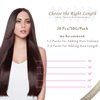 LacerHair Balayage Tape in Hair Extensions Human Hair Double Side Tape Seamless Skin Weft Ombre Light Brown Fading to Platinum Blonde B#8/60 50 Grams 20Pcs 20 Inch