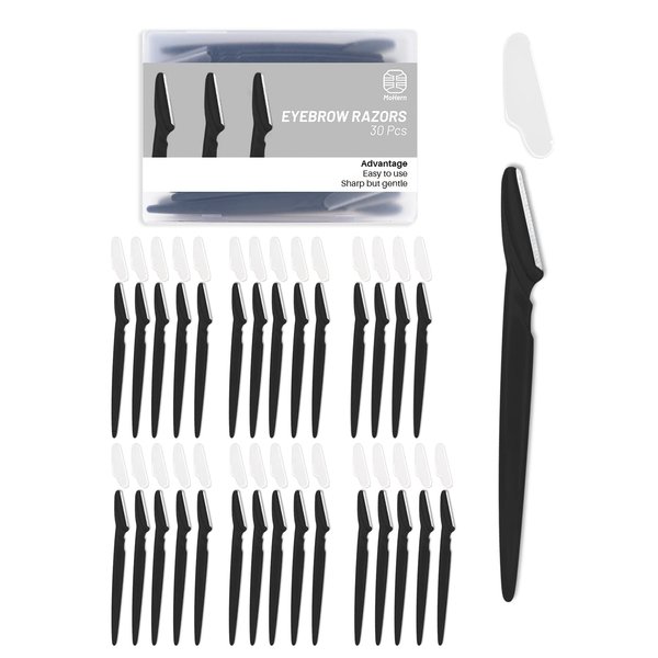 Dermaplaning Tool for Face, 30 Pcs Dermaplane Razor for Face, Multipurpose Face Razors for Women and Men by MoHern, Black