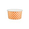 6 oz Yogurt Paper Cups- 1000 Count (Polka Dot Orange)