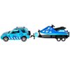 Aquatic Diecast 4 X 4 Blue Rescue Rover (Metal) and Jet Ski on a Trailer (Plastic) Great Ocean Sea Adventure Play Truck Set