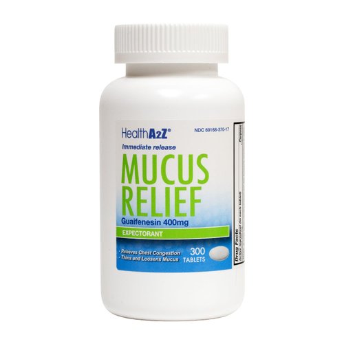 HealthA2Z® Mucus Relief | Guaifenesin 400mg | 300 Counts |No Benzene | Immediate Release | Expectorant