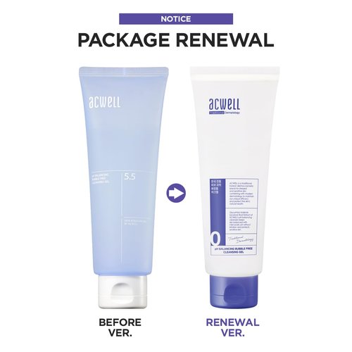 ACWELL pH Balancing Bubble-Free Hydrating Facial Cleansing Gel 5.4 fl.oz. - For Sensitive Skin, Hyaluronic Acid and Licorice Extracts, Non-foaming Cleanser for Skin Moisturization