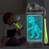 YuanDian Dinosaur Gifts, Light Up Boy Water Bottle with 3D Dino T Rex Design- 14 OZ Tritan BPA Free Eco-Friendly - Cool Drinking Cups Gift for School Kids Boy Girl Child Dinosauria Lovers