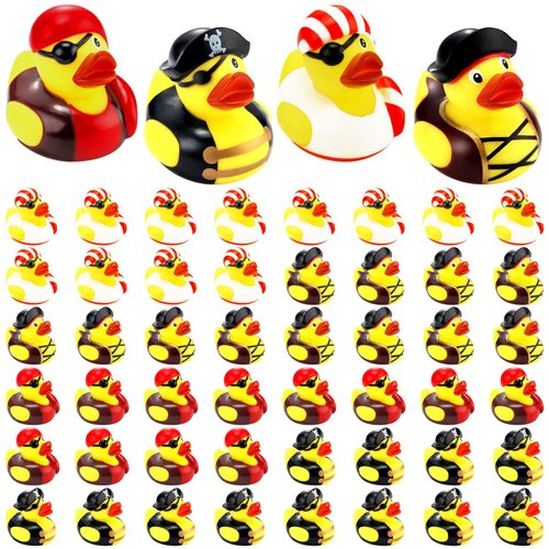 2 Inch Mini Pirate Rubber Ducks Toys Cruise Ducks Cute Yellow Duck Decor Bathtub Pool Toys Pirate Party Favors for Carnival Supplies Baby Shower Birthday Christmas Party Favor Gifts (36 Pcs)