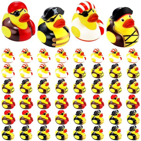2 Inch Mini Pirate Rubber Ducks Toys Cruise Ducks Cute Yellow Duck Decor Bathtub Pool Toys Pirate Party Favors for Carnival Supplies Baby Shower Birthday Christmas Party Favor Gifts (36 Pcs)
