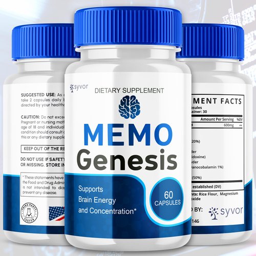 (5 Pack) Memo Genesis Capsules, Official Memogenesis Brain Health Support Pills with All Natural Ingredients, Advanced Brain Energy Supplement with Max Strength Vitamins for Women & Men (300 Capsules)
