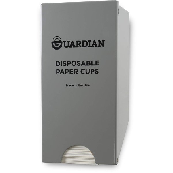 Guardian Paper Cup Dispenser – Wall Cup Holder w/250 Cup Capacity of 4 oz Paper Cups – Steel Cup Dispenser for Water Cooler – Indoor or Outdoor Water Cooler Cup Dispenser