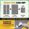 RNOONY Vinyl Fitted Picnic Table Cover with Bench Covers and Bag, 6ft Outdoor Waterproof Windproof Picnic Tablecloth with Elastic Edges. Camping RV Gear Must Have 72x30 Inches 3 Pcs Set (Black)