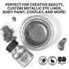 Mehron Makeup Metallic Powder | Metallic Chrome Powder Pigment for Face & Body Paint, Eyeshadow, and Eyeliner .5 oz (14 g) (Silver)