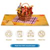 Paper Love Frndly 3D Fall Flower Basket Pop Up Card, Handcrafted - 100% Recycled and Eco-Friendly, 8" x 6" Cover - with Removable Note Tag