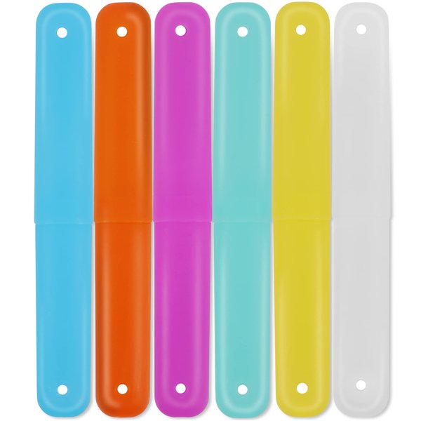 Cllayees 6 Pcs Travel Toothbrush Case Holder, Breathable Portable Toothbrush Container, Multiple Color Clear Toothbrush Holder for Home Trip Camping