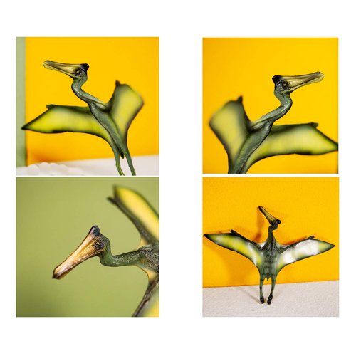 Gemini&Genius Pterosau Dinosaur Toys for Kids, Pterosaur Toy Figure, Flying Dinosaur Toys, Pterodactyl Toys, Pteranodon Figure Toys, Gifts or Cake Toppers for Kids（2Pcs）