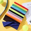 eBoot 12 Pcs Stretch Elastic Yoga Headbands Mixed Colors for Teens, Girls and Women