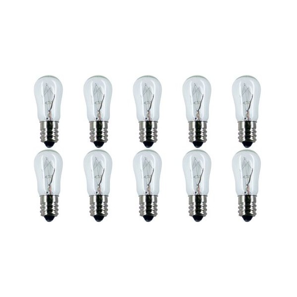 CEC Industries #10S6/230V Bulbs, 230 V, 10 W, E12 Base, S-6 Shape (Box of 10)