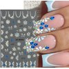4 Sheets 5D Embossed Flower Nail Art Stickers,Self Adhesive Daisy Nail Stickers for Nails DIY Manicure Decorations with Tweezer (Flower-4Sheets)