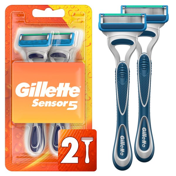 Gillette Sensor5 Men's Disposable Razors, 2 Count
