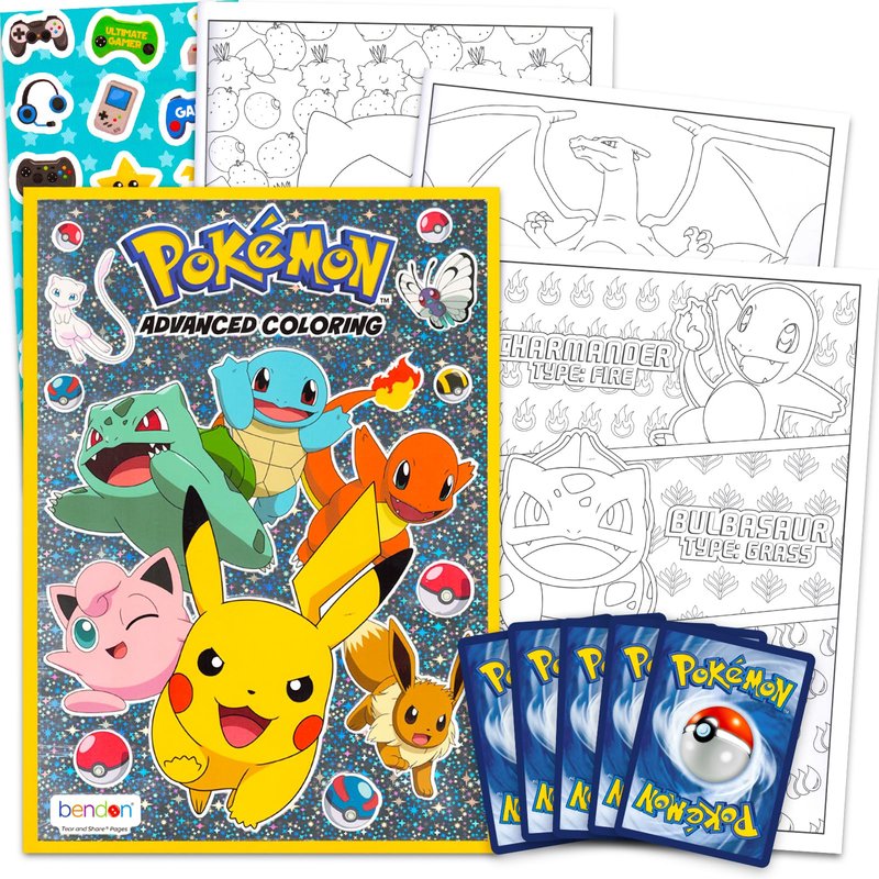 Pokemon Coloring Book for Kids, Teens - Bundle with Pokemon Advanced ...