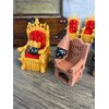 MunnyGrubbers - Dice Jail Cage - Time Out Chair & Dunce Hat - Chair of Shame - Crit Crown & Lucky Throne - (2x Random 7PC D20 Dice Set Included) - Gift for Dungeons and Dragons - DND - D&D - (Combo C)