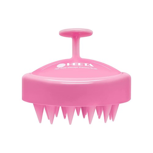 HEETA Scalp Massager Hair Growth, Scalp Scrubber with Soft Silicone Bristles for Hair Growth & Dandruff Removal, Hair Shampoo Brush for Scalp Exfoliator, Cherry Pink