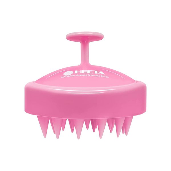 HEETA Scalp Massager Hair Growth, Scalp Scrubber with Soft Silicone Bristles for Hair Growth & Dandruff Removal, Hair Shampoo Brush for Scalp Exfoliator, Cherry Pink