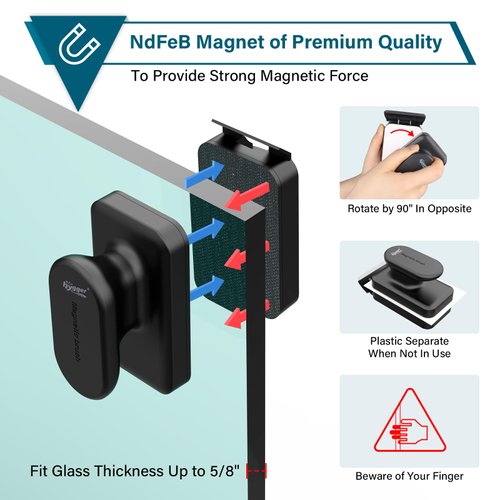 hygger Aquarium Magnetic Glass Cleaner, Algae Scraper for Fish Tank Cleaning with Two Detachable Blade, Magnet Floating Design Scrubbing Brush