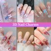Colorful 3D Butterfly Bow Nail Charms Pink White Blue Bowknot Butterfly Nail Art Charms for Manicure DIY Crafts Jewel Accessories
