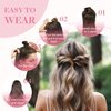 GOO GOO Wire Hair Extensions Real Human Hair, 18inch 95g Jet black, Invisible Wire Hair Extensions with Transparent, Seamless Fish Line Hairpiece, Straight Remy Hair Extensions