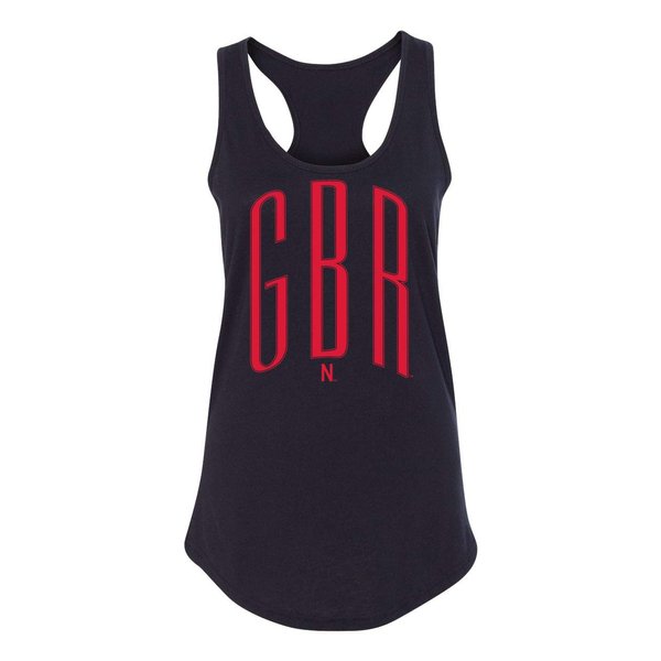 CornBorn Nebraska Tank Top - Women's Racerback Red GBR - Black - 2X
