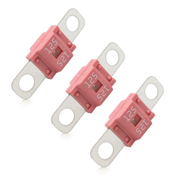 3PCS AMI/Midi Fuse, High Current 125A, for Cars, Buses, Trucks, Caravans, Construction Vehicles, Passenger Car, Electrocar Golf Cart, Motorhome