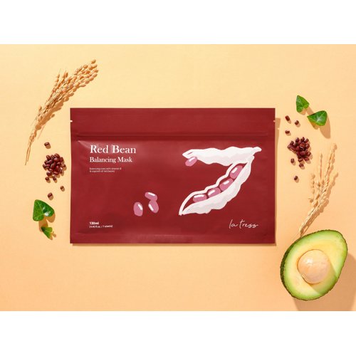 LA TRESS Red Bean Soothing Korean Face Mask, Korean Beauty Skin Care (7 Sheets)