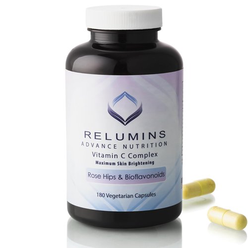 Relumins Advanced Vitamin C Supplement with Rose HIPS – 1000mg of Vitamin C, Immune Support & Collagen Production, 180 Capsules (90-Day Supply)